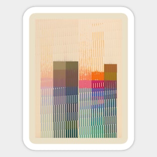 Aesthetic Vector Glitch Skyline Graphic Design Sticker